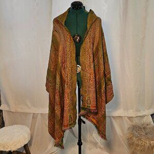 Natural Silk/Wool Blend Scarf – 50% Silk / 50% Wool, Multicolor Paisley